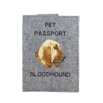 Bloodhound, St. Hubert Hound, Sleuth-hound - Dog passport case, document case, gift for the traveller from the Art-Dog brand pilka spalva