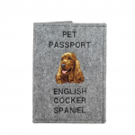 English Cocker Spaniel - Dog passport case, document case, gift for the traveller from the Art-Dog brand