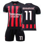2022-23 AC Milan namų mar&scaron;kinėliai #11 Ibrahimović #9 Giroud #17 Le&atilde;o #19 Theo Futbolo mar&scaron;kinėliai 26 red