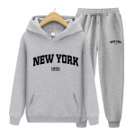 Sportinis kostiumas 2 dalių rinkinys 199X Niujorko spausdintas megztinis Megztiniai Megztiniai + kelnės Kostiumas Hoodie Sportinė apranga Bėgiojimas Vyri&scaron;ki rinkiniai S