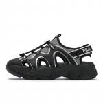 FILA FLUID 5 SANDAL Cat Paw Shoes, River Trekking Girlish Beach Sandals Women's Black Gray F12W522401FBA 36.5