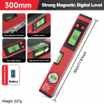 30/40/50cm Elektroninis skaitmeninis ekranas Lygio liniuotė Magnetinis kampų matuoklis Aliuminio lydinio lygis Kampainis Inclinometras 90 laipsnių black