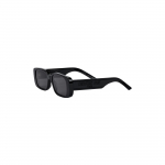 Dior logotipo dekoruoti stačiakampiai akiniai nuo saulės Unisex akiniai nuo saulės Juodi WLDRS2UR_10A0 Basic Packaging-Eyeglass Case+Box