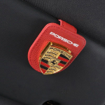 Automobilio emblemos Saulės akinių spaustukas Laikiklis Magnetinis Odinis Automobilio Skydelio Spaustukas Porsche 911 Pajun Cayenne Cayman Panamera Macan Taycan
