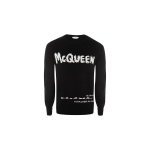 Alexander McQueen Grafiti Logotipo Intarsija Megztas Džemperis 626454Q1WZL1006 M juoda