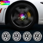 VW 4 vnt. Stebulės LED žibintuvėliai Dangtelis Automobilio Plaukiojantis Ap&scaron;vietimas Ratų Centriniai Dangteliai Volkswagen golf4/6/7 toutan passat tiguan polo 65mm 4pcs