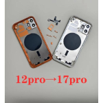 Galinio korpuso baterijos dangtelis, skirtas iPhone 12 Pro, konvertuoti į 17 Pro 12 Pro į 17 Pro Max &bdquo;pasidaryk pats&ldquo; 12 Pro tipo 17 Pro su dėklu 12Pro To 17Pro Blue white