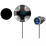 Bluetooth FM siųstuvas Belaidis automobilio imtuvas AUX rinkinys MP3 garso grotuvas Laisvų rankų įrangos garsiakalbio adapteris pilka
