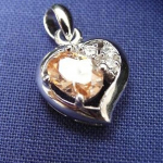 Les Tr&eacute;sors De Lily [B9567] - Pendentif Argent 'Charme de l'Amour' Ambre Champagne ruda