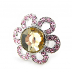 Les Tr&eacute;sors De Lily [E5123] - Bague 'Aurore' Rose Ambre