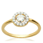 Bague Plaqu&eacute; Or 'D&eacute;esse' blanc dor&eacute; - 8 mm 52 auksas