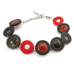 NOA [K0200] - Bracelet Cr&eacute;ateur 'Bora Bora' rouge vert raudona
