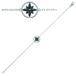 Les Tr&eacute;sors De Lily [K3378] - Bracelet Argent 'D&eacute;esse' noir argent&eacute; (rhodi&eacute;) - 13 mm