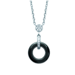 Les Tr&eacute;sors De Lily [L3902] - Collier Argent 'Sissi' noir argent (rhodi&eacute;) - 12 mm juoda