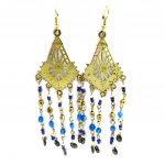 Les Tr&eacute;sors De Lily [L5778] - Boucles Cr&eacute;ateur 'Alta&iuml;' bleu dor&eacute;