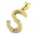 Les Tr&eacute;sors De Lily [M8765] - Pendentif Plaqu&eacute; Or 'Lettre S' blanc dor&eacute; - 21x10 mm
