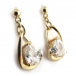 Altesse [N1887] - Boucles Plaqu&eacute; Or 'C&acirc;lin' blanc dor&eacute;