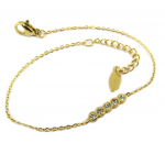 Les Tr&eacute;sors De Lily [P8172] - Bracelet acier 'Sissi' blanc dor&eacute; - 13x2 mm balta