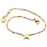 Les Tr&eacute;sors De Lily [R0253] - Bracelet cr&eacute;ateur Acier 'Une Etoile est N&eacute;e' rose blush dor&eacute; - 10x10 mm ry&scaron;kiai rožinė