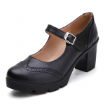 Moteri&scaron;ki Mary Jane Pumps Natūralios odos avikailio auk&scaron;takulniai Eleganti&scaron;ki retro kvadratiniai apvalūs kojų pir&scaron;tai moteri&scaron;ki batai 39 juoda