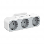 TESSAN EU USB lizdo adapteris su 2/3 kintamosios srovės lizdų ir 2 USB įkrovimo prievadais, sieninis USB įkroviklis su keliomis apsaugos priemonėmis namams, biurui, virtuvei 3 Outlets & 2 USB Ports pilka spalva