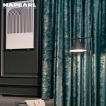 1PC NAPEARL 80% užtemdytas prabangus aksominis audinys su kar&scaron;to &scaron;tampavimo proceso užuolaidos miegamojo svetainės namų dekoravimui W200cm x L200cm žalia