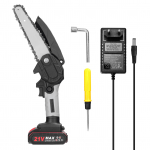 21V 6 colių ne&scaron;iojamieji elektriniai genėjimo pjūklai Maži medienos skaldymo grandininio pjūklo &scaron;epečio variklis viena ranka EU Plug 1 Battery