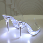 HOKSVZY 190 serijos 14,5 cm kulnas 4,5 cm platforma LED &scaron;viečiantys naktinio klubo &scaron;ou batai 2020 m. vasaros seksualūs seklios burnos kri&scaron;tolo kulnas LFD 34 balta