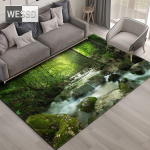 Natūralus peizažas 3D kilimas svetainei Green Forest krioklys kra&scaron;tovaizdžio kilimėlis miegamojo Neslystantis kilimas vonios kambaryje didelis 80x120cm 1pcs