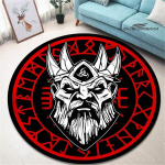 viking vegvisir skydas spausdintas apvalus kilimas svetainė miegamasis gražus neslystantis kilimas fotografavimas rekvizitai gimtadienio dovana 60cm