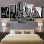 5 Panelių tapyba Niujorko miesto gatvės vaizdas miesto vaizdas Sienos Menas Paveikslėlis Namų apdaila Svetainės apdaila Drobės spaudinys Tapyba 20x35cm*2 20x45cm*2 20x55cm*1