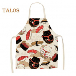 Kepimo seilinukas, kvėpuojantis dėmes atstumiantis linas, subtilus dekoratyvinis animacinis kačių ra&scaron;tas Ilgas seilinukas kepimui ant grotelių