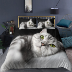 3D Pet Cat patalynės komplektas Miegamojo katės ra&scaron;to antklodės užvalkalas pagalvės užvalkalas patalynė viengulė dvigulė lova viso dydžio 2/3 vienetų mikropluo&scaron;to AU Double 180x210cm