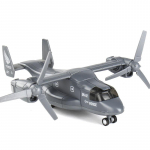 1/400 mastelio Boeing Bell V-22 Osprey lėktuvo modelio žaislas, patraukiamas atgal žaislinis transportavimo lėktuvas su garsu ir &scaron;viesa vaikams, mažiems berniukams, mergaitėms, dovanų kolekcija 1/400-18.5x13x8cm pilka