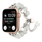 Prabangus Auk&scaron;tos kokybės Natūralaus Pilko agato apyrankė Apple laikrodžiui Pakeičiamas rie&scaron;o moteri&scaron;kos mados Rie&scaron;o dirželis 38/40/41mm