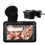 Kūdikių automobilio veidrodėlis, 1080P kūdikių monitorius su kamera Kūdikių automobilio veidrodėlis su 4,3 colio IPS ekranu naktiniu matymu