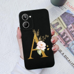 Dėklas, skirtas OPPO Realme 2 5 6 7 8 Pro 9i Realme 9 10 Pro+ Prabangus skystas silikonas Mink&scaron;tas TPU dėklas, gėlė AZ raidės, skirtos Realme Fundas Coques buferiui Realme 6 Pro