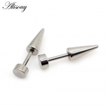 Alisouy 2vnt. Unisex Gothic Punk nerūdijančio plieno kūgio smaigalys kniedės Hantelio &Scaron;tangos Auskarų vėrimas Vyrams Moteri&scaron;ki Prisukami auskarai Auskarai sidabras