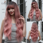 EASIHAIR Ilgi rožiniai Ombre banguoti sintetiniai perukai su kirpčiukais Natural Wave plaukų perukai moterims Cosplay Daily Wigs kar&scaron;čiui atsparus pluo&scaron;tas