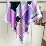 Eleganti&scaron;ki kaklaskarės kaklaskarės moterims 90 cm madingos skaros ir įvyniojimai Bandana galvos &scaron;alikai 90x90cm &scaron;viesiai violetinė spalva