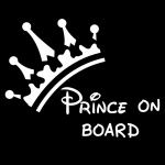 S60710# Prince On Board Boy Baby In Car lipdukas ant automobilio vinilo lipduko vandeniui atsparios dekoracijos 15x11.5cm balta