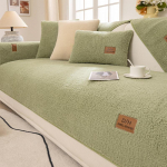 Sutir&scaron;tintos vilnos aksominis sofos užvalkalas žiemai &scaron;iltas gyvenamasis kambarys sofa nugaros atlo&scaron;as porankio pagalvėlė mink&scaron;ta neslystanti dulkėms dekoratyvinė danga 110x160cm 1pcs &scaron;viesiai žalios spalvos