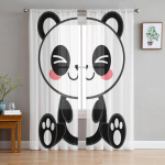Mielos Panda Bambuko Permatomos Užuolaidos Svetainės Vaikų Miegamojo Tiulio Užuolaidos Virtuvės Langų Apdailos Plok&scaron;tės Užuolaidos 135W x 114H(cm)