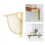 Dekoratyvinis metalinis plaukiojantis lentynos laikiklis, tvirtas kampas su varžtais Golden 20cm