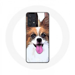 Coque pour Samsung Galaxy A32 5G &Eacute;pagneul nain continental papillon Chiot Blanc et marron