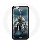 Coque pour Iphone 8 Vikings S&eacute;rie Saison 6 Ragnar Lothbrok logo V Ep&eacute;e Gris Fond Brouillard