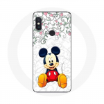 Coque pour Xiaomi Redmi Note 5 AI Dual Camera Mickey Mouse Fleurs C&oelig;urs