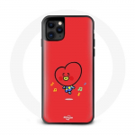 Coque pour Iphone 12 Pro Max BTS Bangtan Gar&ccedil;ons BT21 TATA V Fond Rouge