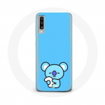 Coque pour Samsung Galaxy A50 Bangtan BTS BT21 Koya RM Fond Bleu
