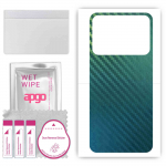 apgo Protective Skin Sticker for the back compatible with Poco M4 5G India, Wrap Film, Foil, Vinyl - Pattern Carbon Chameleon CAKA1